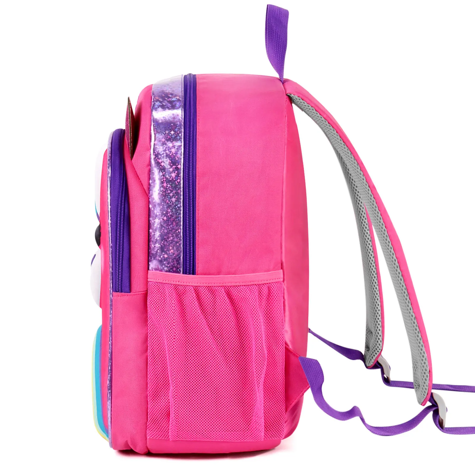 Mochila Niñas lindas Moda Hight Quality 3D Unicornio Dibujos animados Mini Mochila Lentejuelas brillantes Regalo resistente al agua para estudiantes 15 pulgadas