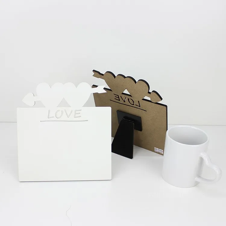 Quadros de sublimação em branco MDF Double Love Photo Plate 190 * 190 * 5mm Tag DIY Presente Impressão T2I53254