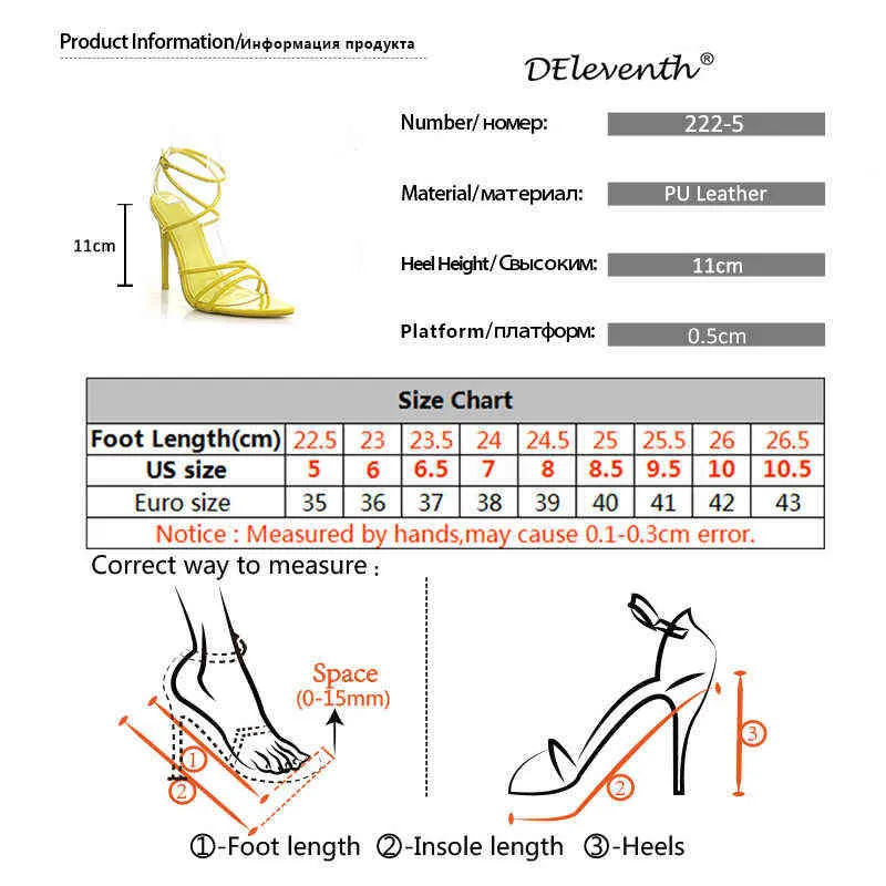 Super high heels 11cm women's pumps ankle cross-strap sandals shoes woman lady pointy open toe stiletto high-heeled party shoe Q231127