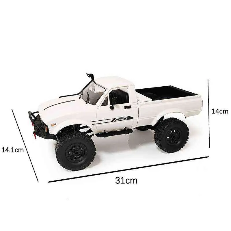 Wpl c241 escala completa rc carro 116 2 4g 4wd rock crawler elétrico buggy caminhão de escalada led luz onroad 1 16 para crianças presentes brinquedos 2208520359