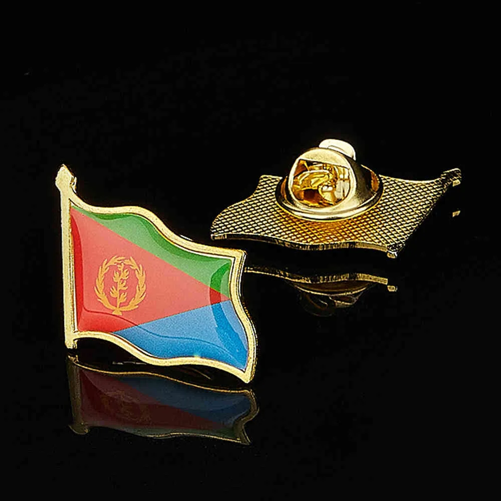 10 pièces afrique pays érythrée multicolore plaqué or emblème National drapeau épinglette broche 0.75 