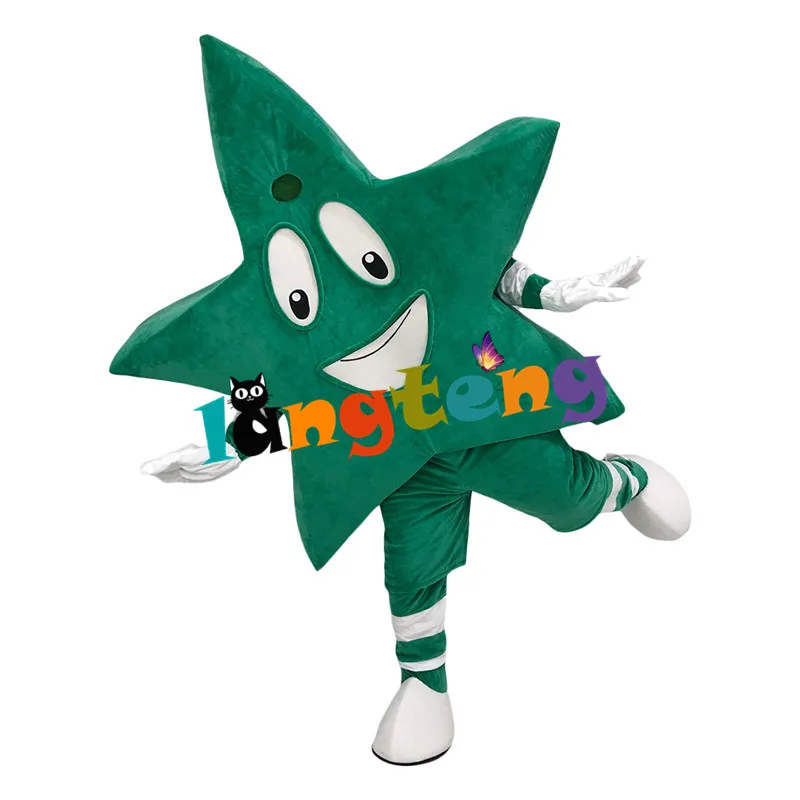 Costumes de mascotte1223 Costume de mascotte de vacances étoile verte à cinq branches Professionnel d'affaires