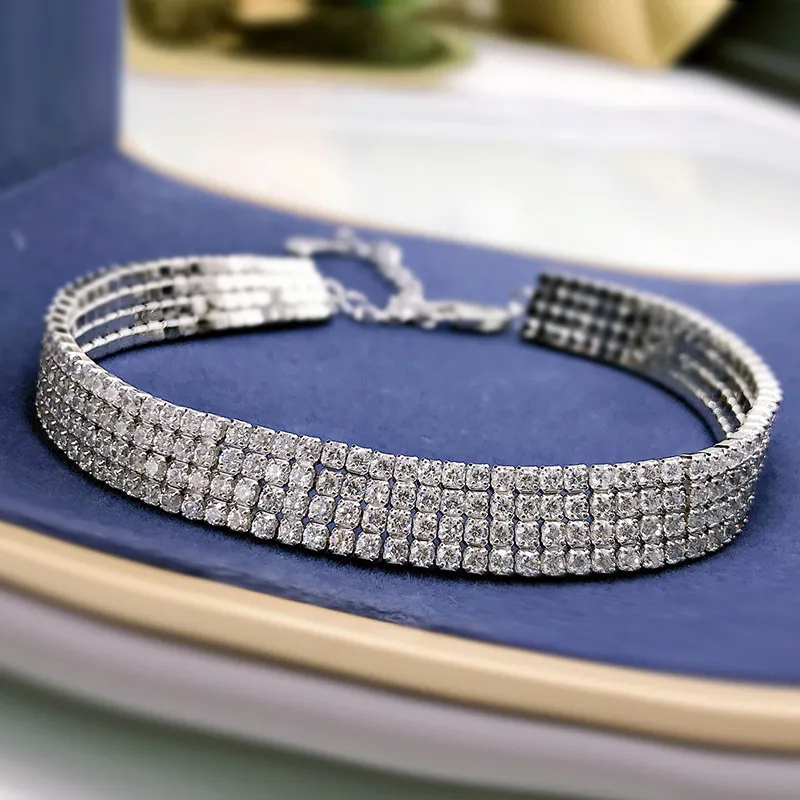 OEVAS 100% 925 argent Sterling pleine haute teneur en carbone diamant 18K plaqué or Bracelet pour les femmes étincelant fête bijoux fins cadeau