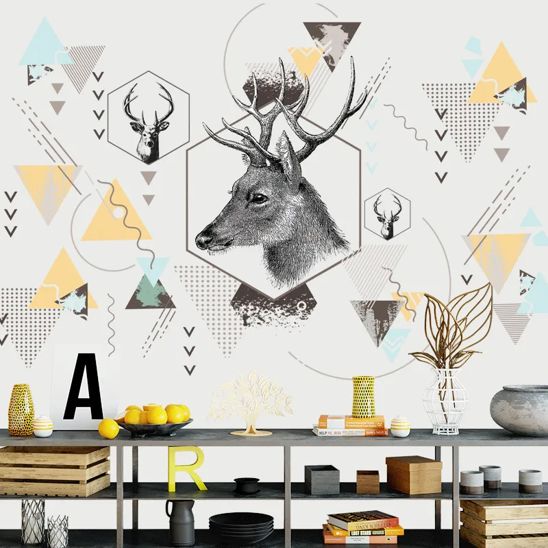 Nordic ins style Triangle Dreamy Mountain Wall Stickers Living room Bedroom Vinyl Decals Creative Home Decor 220217