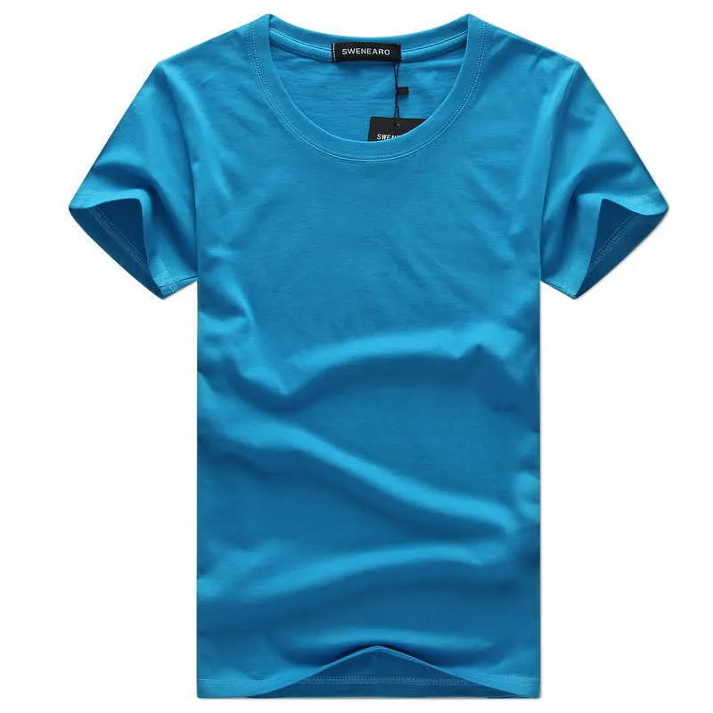 عارضة نمط عادي بلون اللون الرجال القمصان القطن البحرية الأزرق منتظم تناسب الصيف قمم تي شيرت رجل الملابس 5xl 210629