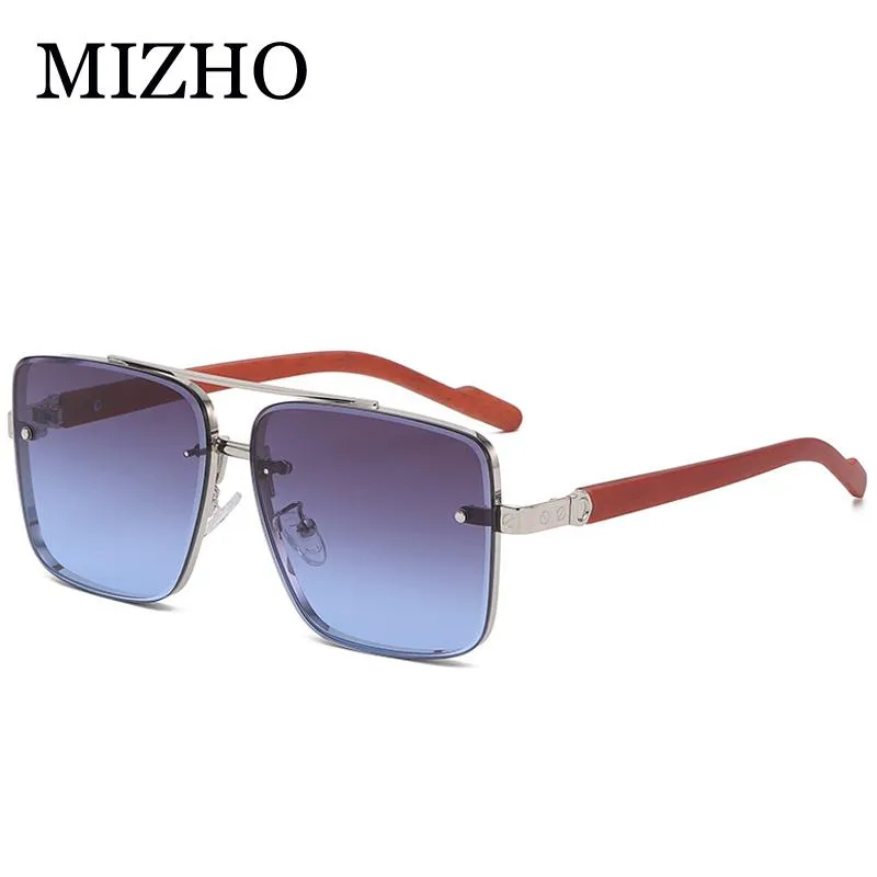 Sunglasses Maricr Fashion Imitation Wood Grain Leg Design Eyewear Net Star Same Box For Men Oversized Street S Whole272Z