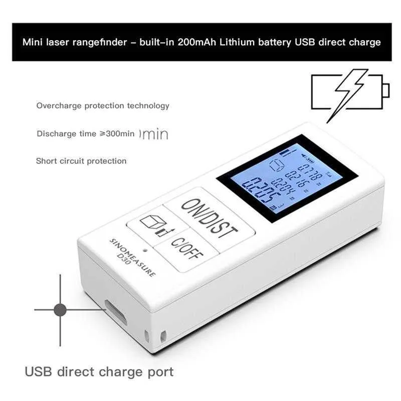 Portable Mini Handheld Laser Distance Meter 35M Digital Rangefinder LCD Area Volume Room Measurement Range Finder 210728