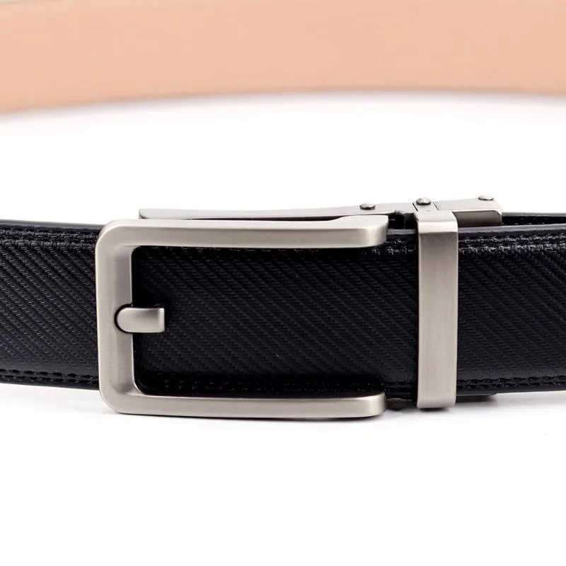 Riemen 2021 Stijl Merk Eenvoudige Casual Mannen Lederen Riem Designer Luxe Koeienhuid Ratel Hoge Kwaliteit Legering Automatische Buckle261v