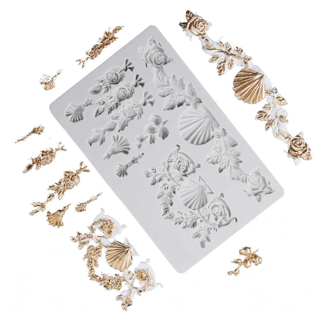 14 Styles European Frame Cake Decoration Silicone Fondant Mold Decorating Tools Chocolate Moulds Gumpaste Gypsum Soap Mold k962 210721