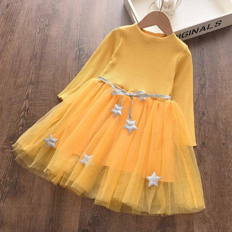 Bärenführer Mädchen Casual Süße Kleider Herbst Mädchen Geometrische Muster Kleid Kinder Baby Retro Party Kostüme Kinder Anzug 210708