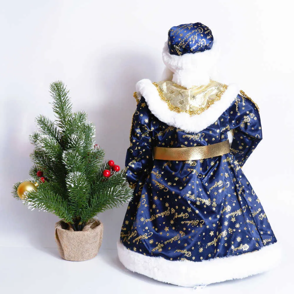 35cm 50cm Santa Claus Snow Maiden Candy Bucket Storage Bag Doll Juldekoration Siffror Presenter År 2022 Ornaments Decor 211018