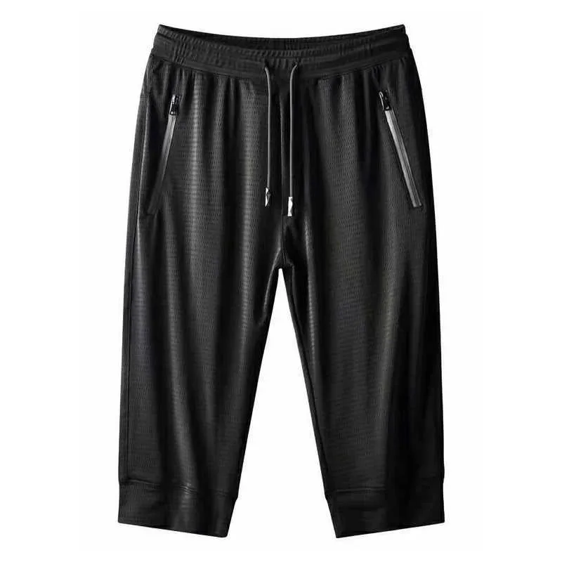 Zomer Mannen Ijs Zijden Casual Broek Ultradunne Sport Sneldrogend Ademend Air-conditioning Grote grootte voor 210716