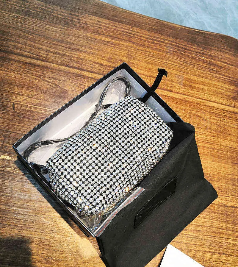 Сумки для покупок Diamonds Вечерние сумки для женщин Новый Корейский Роскошный Дизайнер Блестящий Горный Хрусталь Небольшой Кошельки Масштабные Дамы SAC Femme 220310
