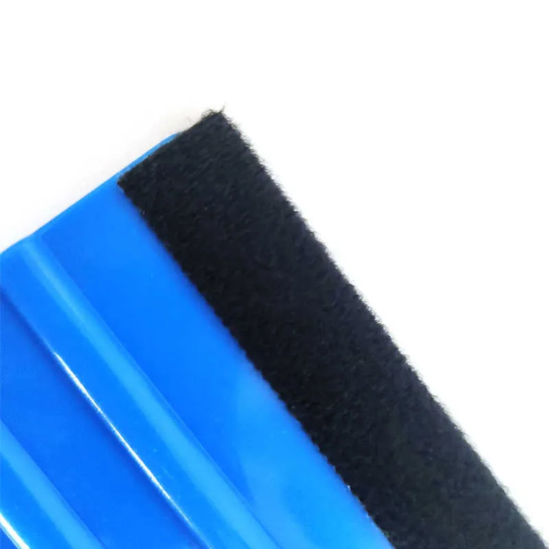 99 x 72mm Blauw Draagbare Vilt Rand SqueeGee Auto Vinyl Wrap Tool Scraper Decal Auto Cleaning Auto Borstel Accessoires Handdoek