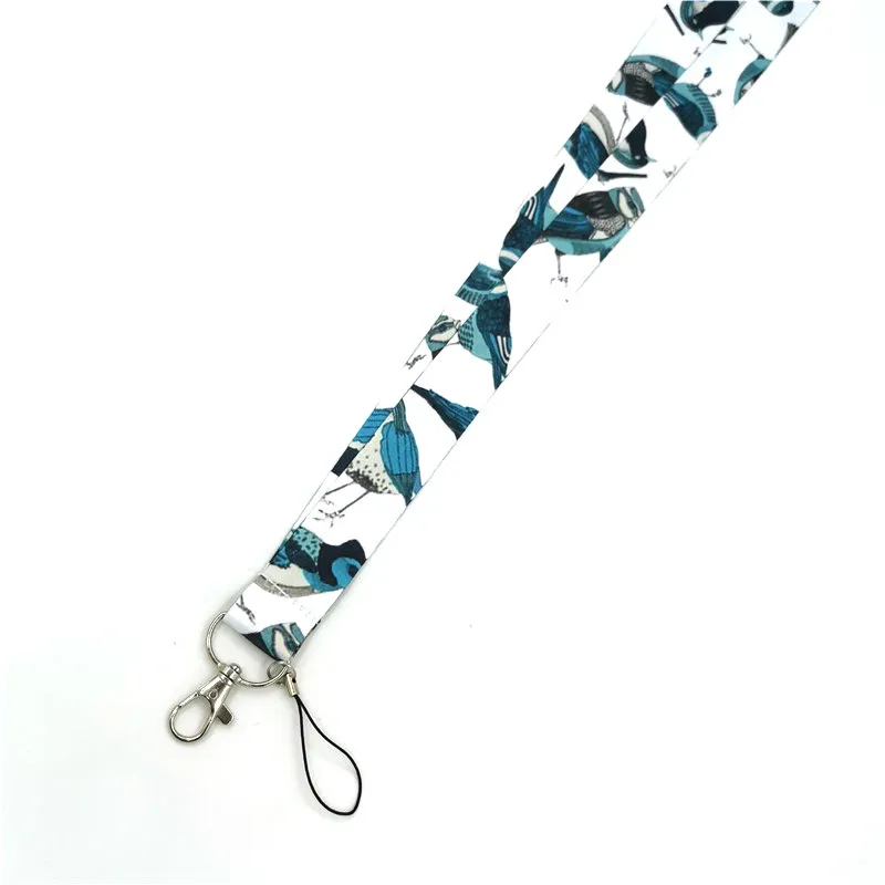 100 stücke Blauer Vogelhals Lanyard Keychain Handy Strap ID Abzeichenhalter Seil Schlüsselanhänger Schlüsselanhänger Cosplay Zubehör Geschenke