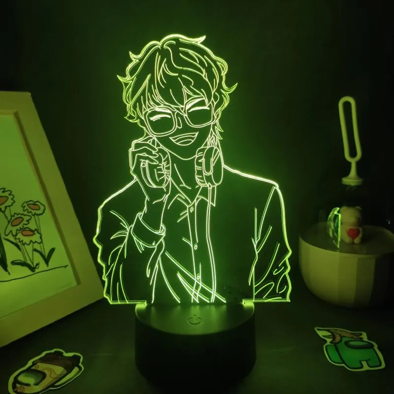 Night Lights Mystic Messenger Game Figure 707 Seven Luciel 3D Lamps LED RGB Neon Gifts for Friends Bed Room Table Decorful3276