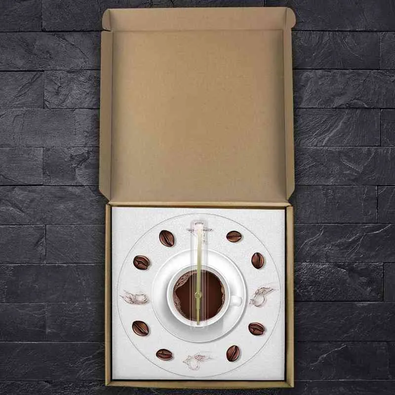 Orologio da parete con chicchi di caffè a mano con retroilluminazione a LED, design moderno, tazza da caffè, Reloj De Pared, orologio da parete in acrilico da cucina H1230