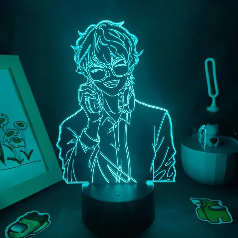 Night Lights Mystic Messenger Game Figure 707 Seven Luciel 3D Lamps Led RGB Neon Gifts For Friends Bed Room Table Colorful Decor244v