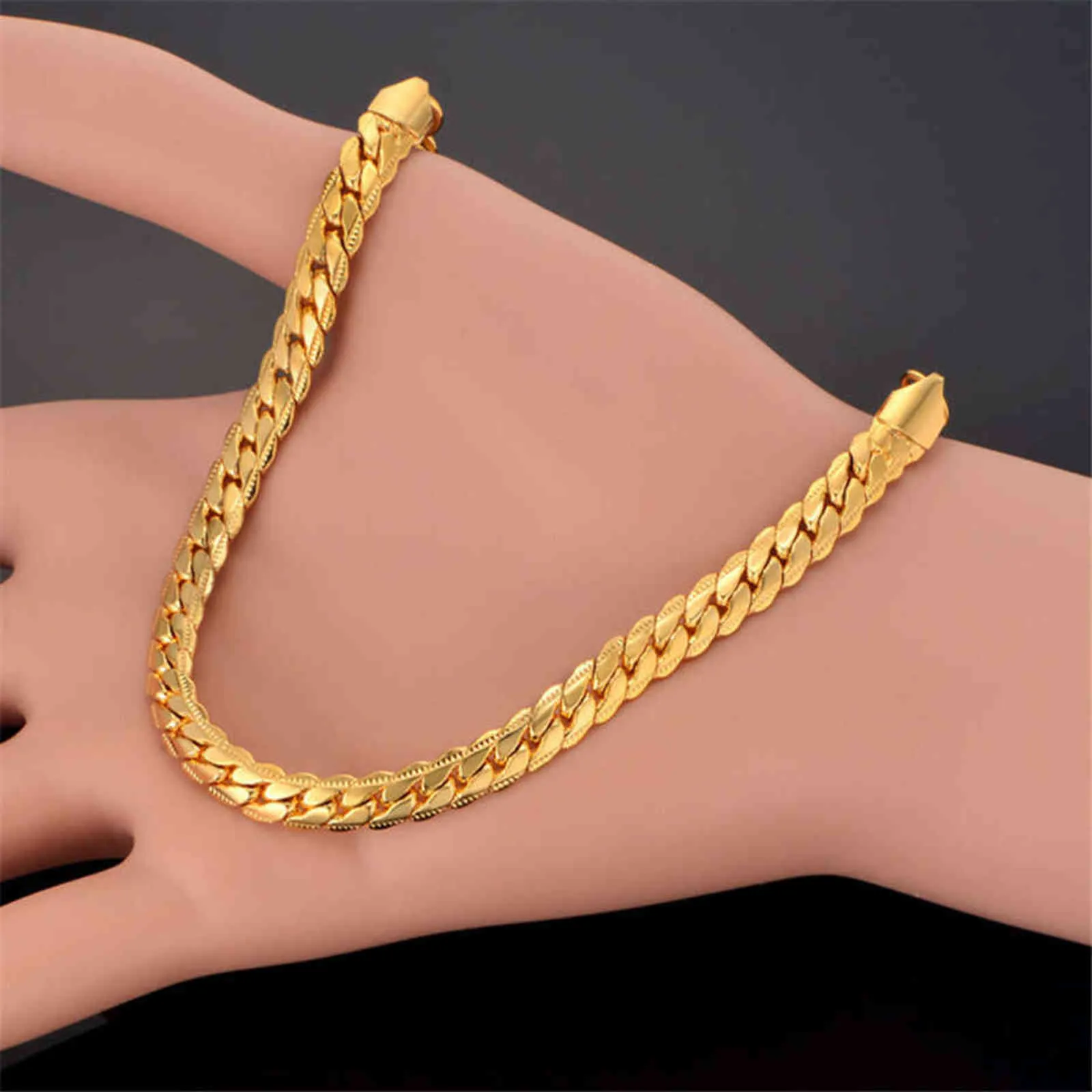 Bransoletka dla złota dla mężczyzn krawęża łańcuch łącza Sieć stali nierdzewnej S Women Bracelets Bracelets Bejdia 6623617