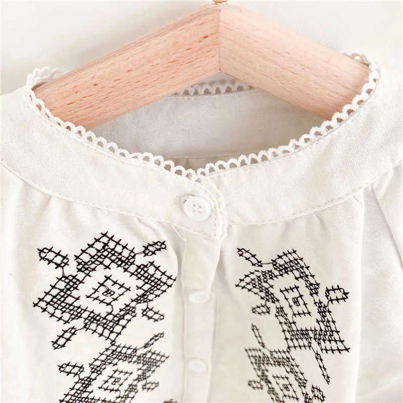 女の子の子供の子供服のための春の長袖刺繍のドレスガール服210528