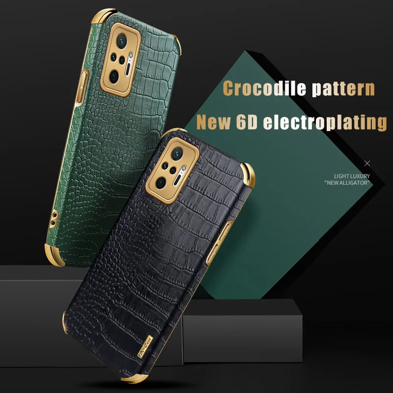 Fundas de teléfono de cuero chapado para Xiaomi Redmi Note 10 9Pro 10S 9S POCO X3 Pro NFC, funda protectora suave a prueba de golpes