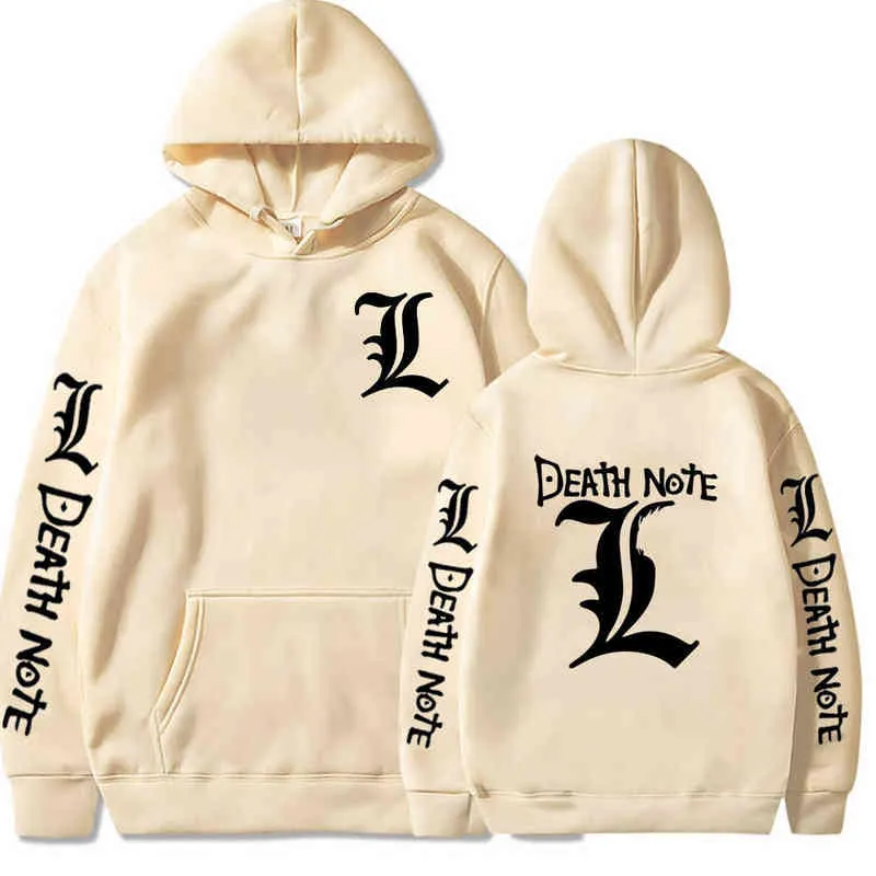 Death Note Hoodie Hip Hop Anime Pulls Tops Lâche Manches Longues Automne Homme Vêtements Y1213