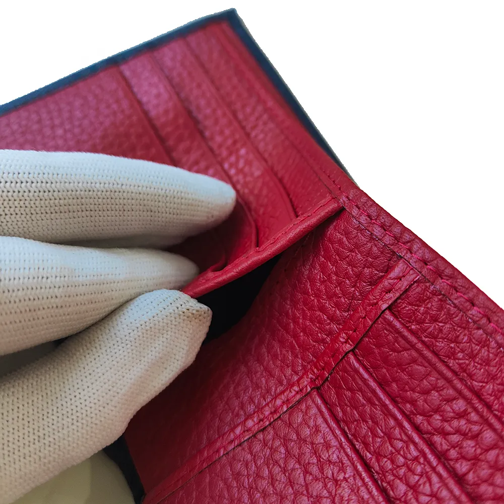 Portafoglio corto maschile elegante armadio rosso elegante slot slot cartoncine