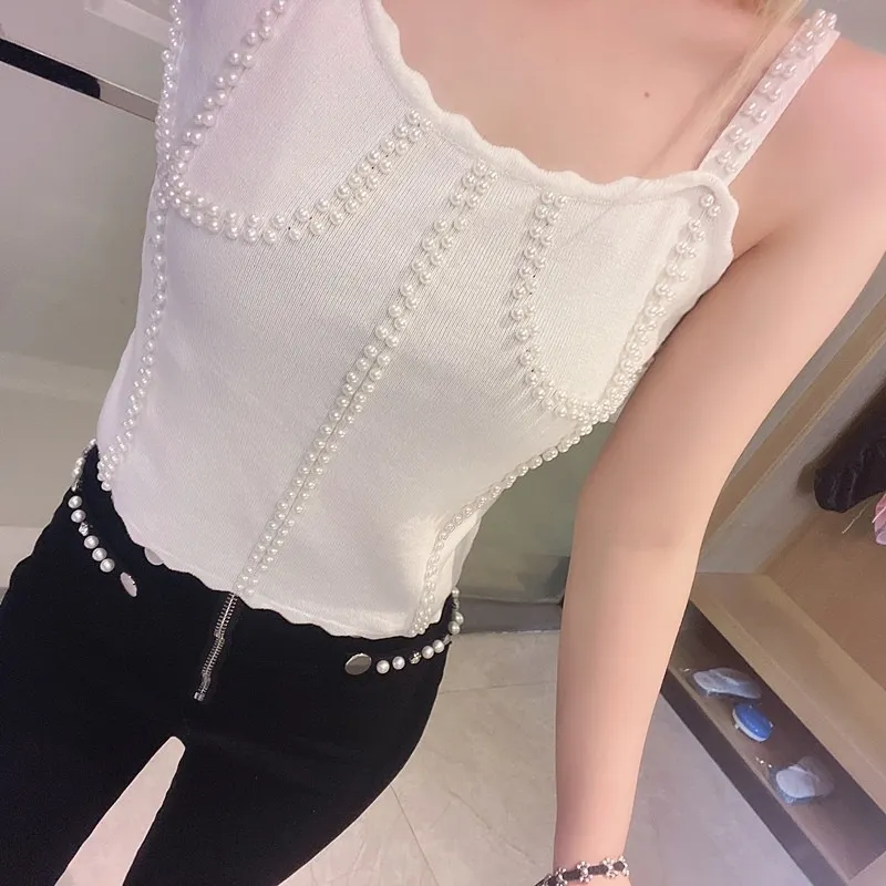 Base tube top skirt diamond decoration suspender vest dress summer women's clothing 210520