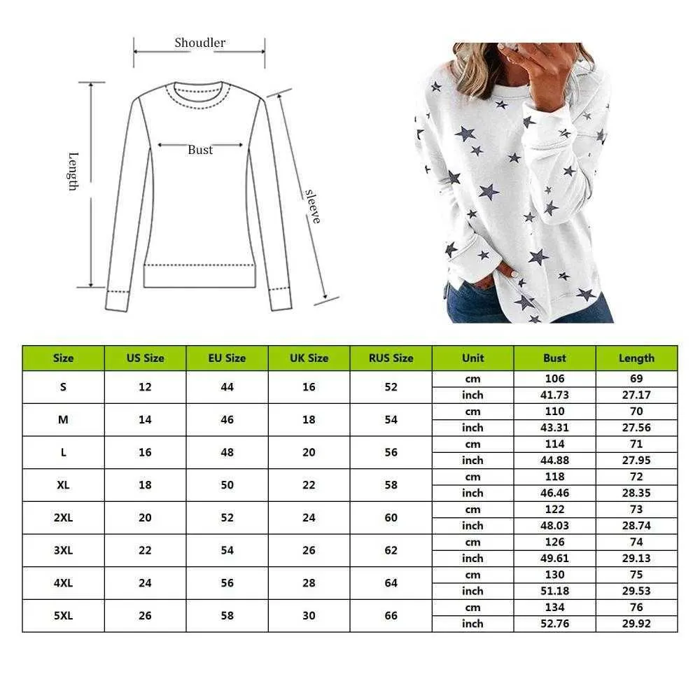 ZITY Jodimitty Hoodies Star Print Automne Mode Casual Sweat Ouvert Côté Poleron Mujer Harajuku Lâche Femmes O Cou À Capuche Y0820