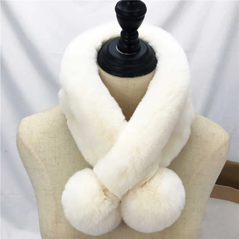 Vrouwen winter sjaal faux bont warme sjaals nieuwe mode dikker zachte pluche sjaal bib effen kleur vrouwelijke kraag sjaal halsdoek H0923