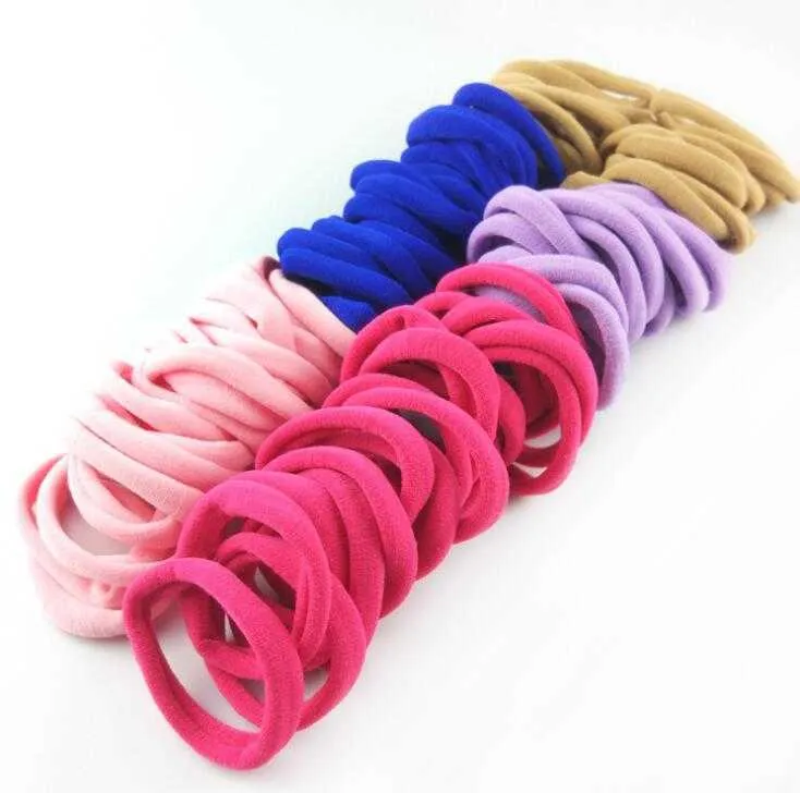 50 Pz/lotto Nero Colorato Scrunchies Coda di Cavallo Titolari Elastico Cravatte Bianche Gomma Fasce Capelli Elastiche Senza Soluzione di Continuità Le Donne Della Ragazza