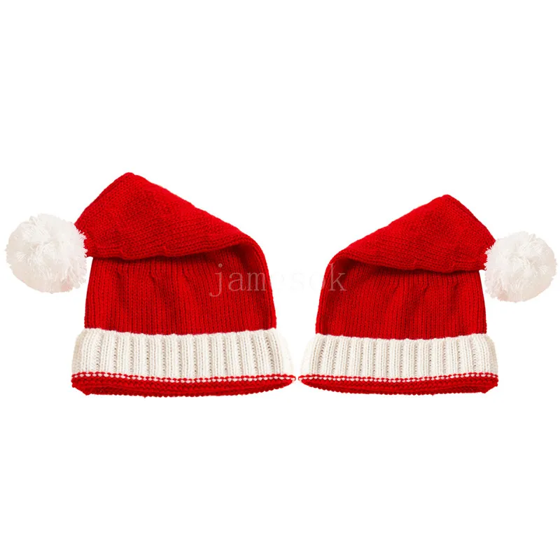 Chapeaux d'automne et d'hiver en laine pour parents et enfants, chapeau de noël, boule unique en acrylique, bonnet chaud en tricot pour bébé et mère, DD530