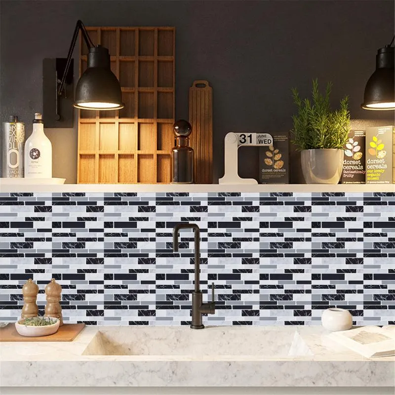 Adesivi murali 10 pezzi Peel Stick Cucina Bagno Backsplash Adesivo Finto design di piastrelle in ceramica PIASTRELLE la decorazione della cucina274t