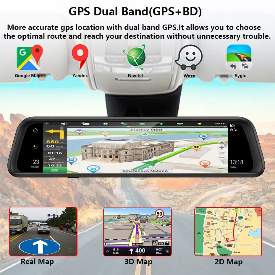 Quidux 12 inch 4G Android Achteruitkijkspiegel Auto DVR FHD 1080P GPS WIFI ADAS DASH CAM DUAL LENS RECORDER Auto Camera Registrar DVRS