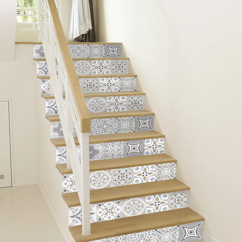 Funlife Escalier Autocollants Décoratif Étanche DIY Auto-Adhésif Escalier pour Escalier Meubles Salle De Bains Cuisine Maison 220217