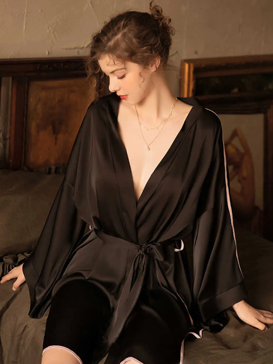 Ladies Nightgown Vintage Woman Summer Night Robe Dress INS Fashion Sleepwear Fairy Young Girl Comfortable Skin Friendly 210924