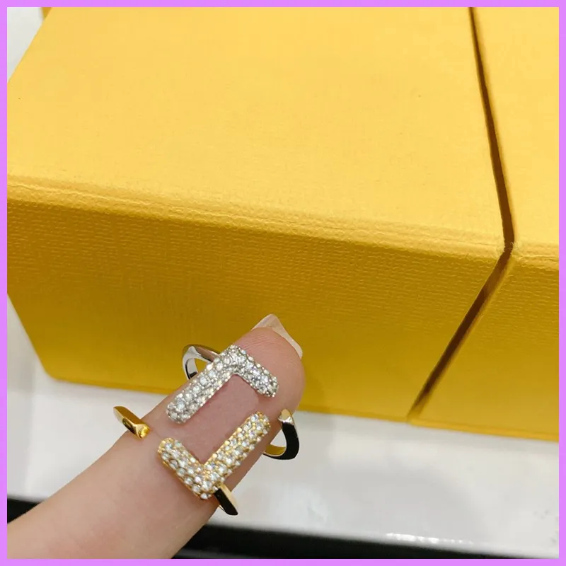 Women Rings Designer Jewelry Designers Open Ring Mens Lady For Party Letter F Gold Ring Fashion Street High Quality Platinum D222152F