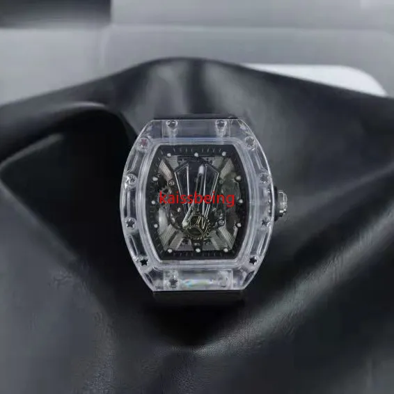 2021 Новое прибытие часов для мужчин спортивные наручные часы Прозрачные циферблаты Quartz Watches Силиконовый ремешок 13295s