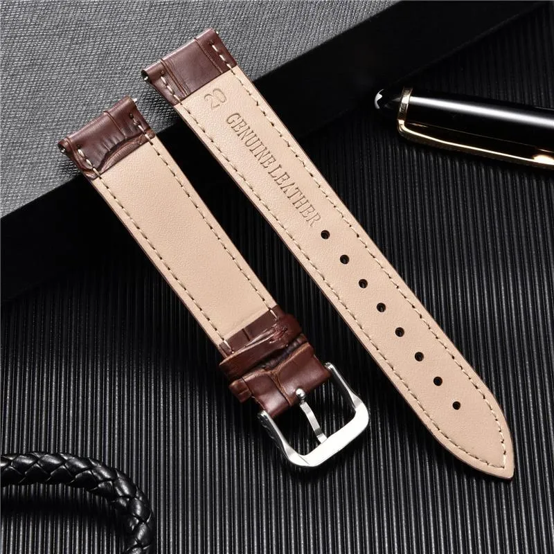 Watch Bands Classic Genuine Leather Watcbands 24mm 22mm 20mm 18mm 16mm Business Men Bracelets Accessories Straps288A