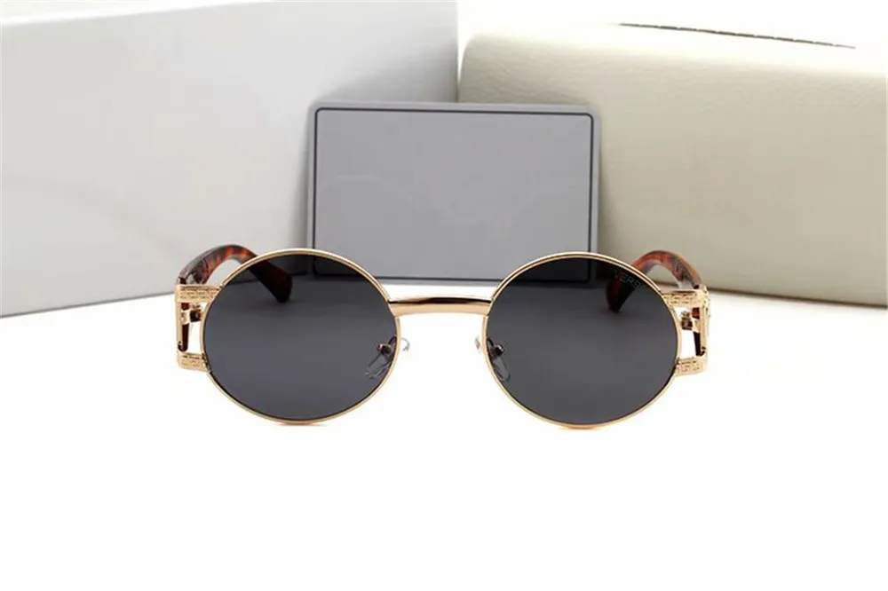 Haute qualité 919 cadre rond lunettes de soleil design lunettes lunettes hommes femmes polies sans boîte2420