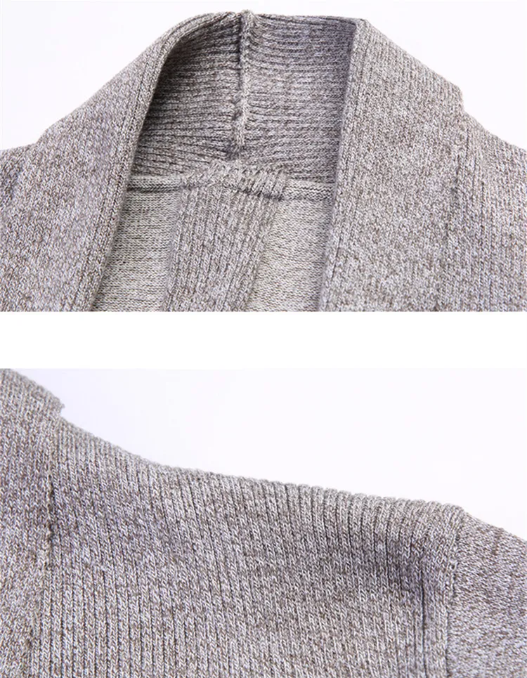 2019 Spring New Mens Sweater Solid Color Bottoming Shirt Korean Long-sleeved Shirt Mens Slim Long Cardigan Sweater Knitted