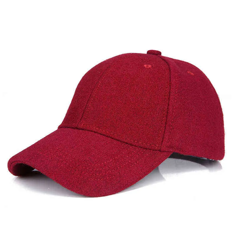 Outono inverno unisex lã feltro bonés de beisebol cor sólida casquette capô trilby chapéu para homens mulheres aa220304