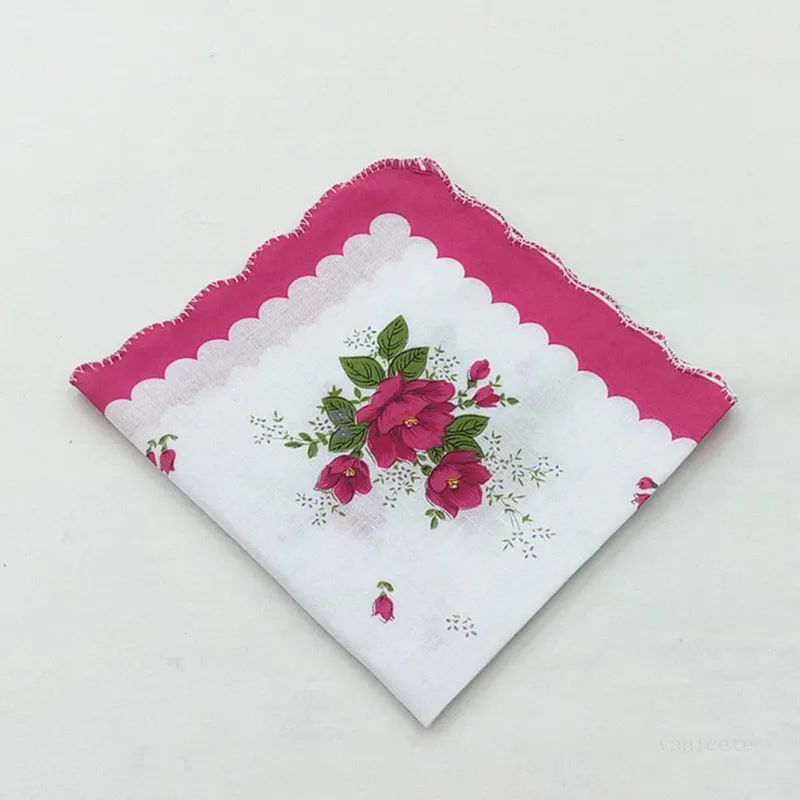 손수건 색깔 초승달 인쇄 면화 꽃 hankie 꽃 수 놓은 손수건 다채로운 포켓 타월 t2i51788