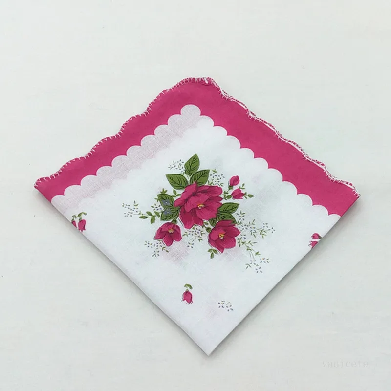 Senhoras lençilho cores Crescent imprimido algodão Floral Flor Hankie Bordado Handkerchief Colorido Toalhas de bolso T2I51788