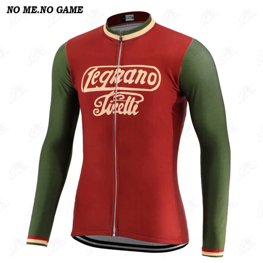 2021 NOUVEAU Maillot de cyclisme rétro classique Pro Team Hommes à manches longues Vêtements de vélo de route Vêtements d'été mince / hiver Vêtements de vélo polaire H1020