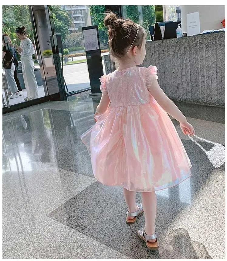 Koreanska tjejer a-line klänning bling ins boutique sommar kläder mode födelsedag fest klänning 210529