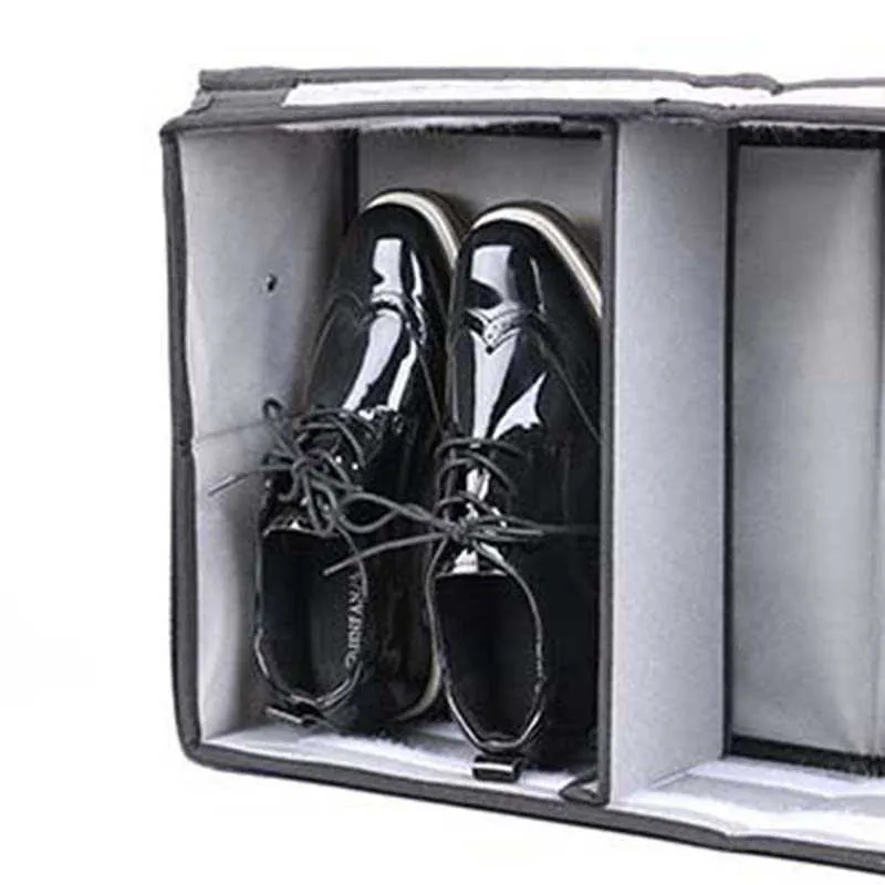 靴のための便利な折りたたみ収納ボックス靴のブラタ下着綿の袋の下にあるベッドオーガナドール210922