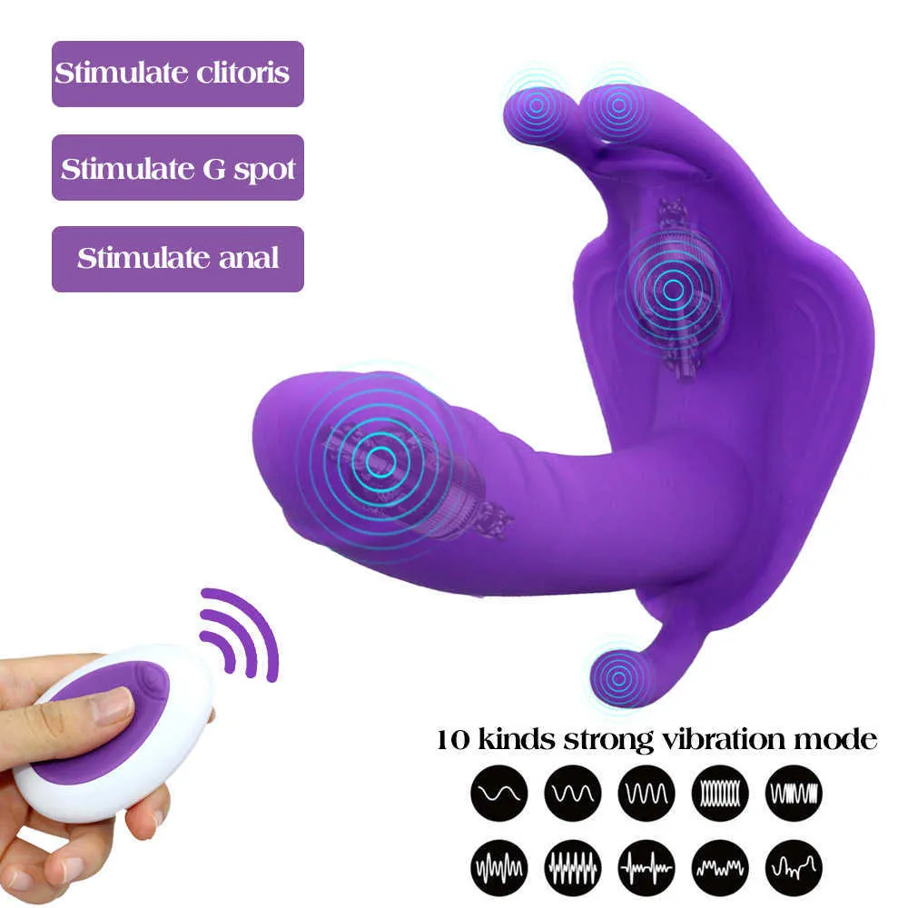 Buterfly portable lapin télécommande sans fil s pour femmes culotte vibrateur femme masturbateur érotique Sex Toys340b