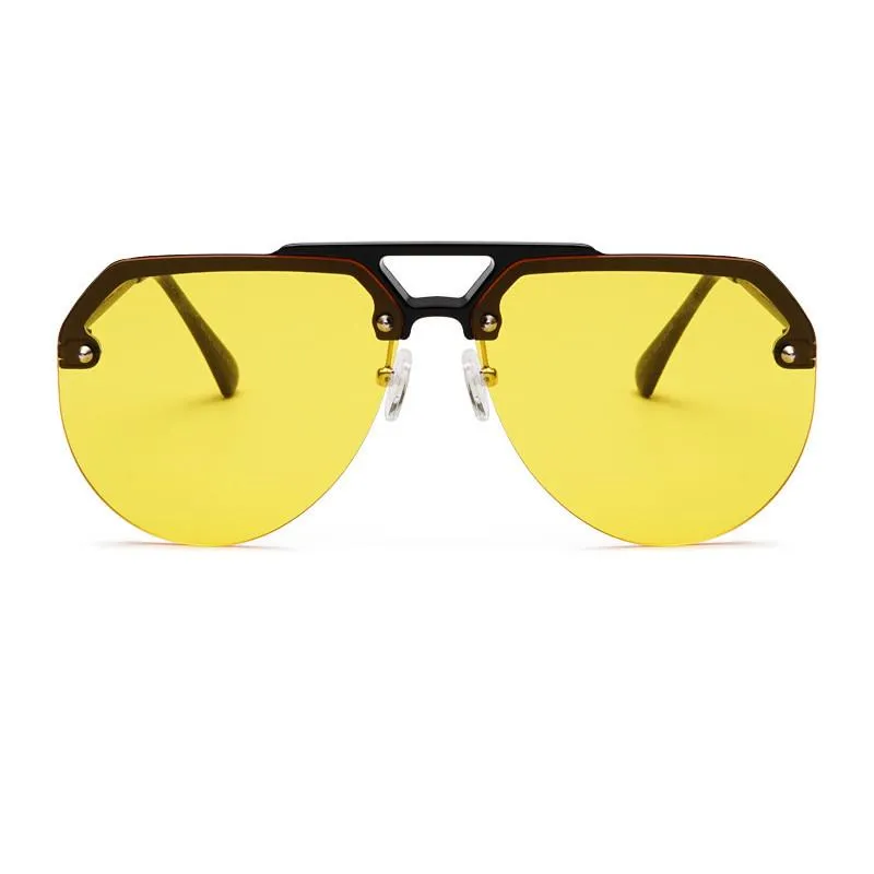 Solglasögon Fashion Personlighetstrend Halvram för män och kvinnor UV400 Orange Red Lens Shadow 220T