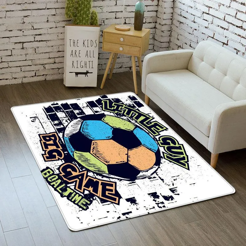Carpets 3D Bedroom Rugs Soccer Boys Play Rug Carpet For Home Living Room Decor Kitchen Mat Parent-child Games Football Floor Area229W